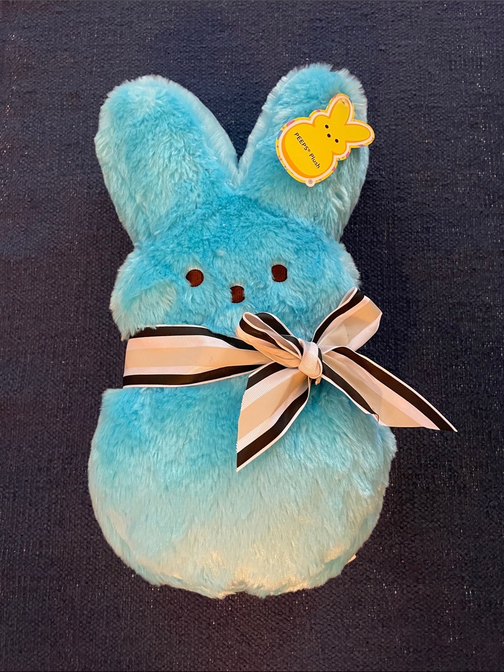 Blue Plush Bunny Decorative Pillow with Bow